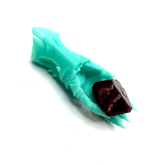 TO BE CAST -  Abaddon Smaller Pendant In sterling Silver And Red Spinel And Black Onyx