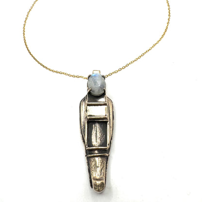 Ushabti Bronze Moonstone Talisman