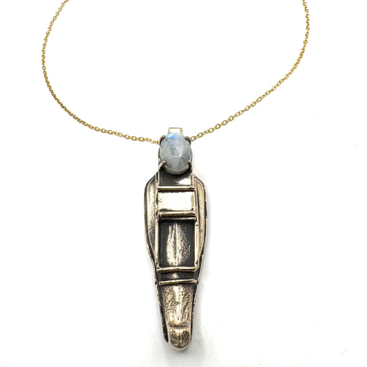 Ushabti Bronze Moonstone Talisman