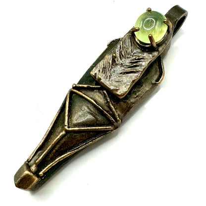 Ushabti Bronze Prehnite Talisman