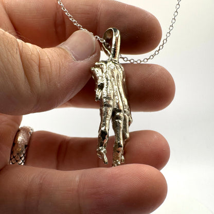 Lucky Rabbit’s Foot Talisman Necklace Polished White Bronze