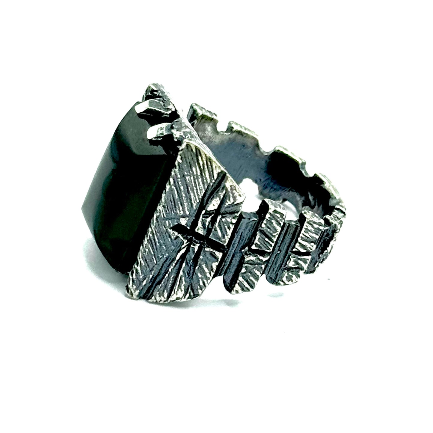 Revenant’s Revival Brutalist Ring with Tourmaline in Sterling Silver