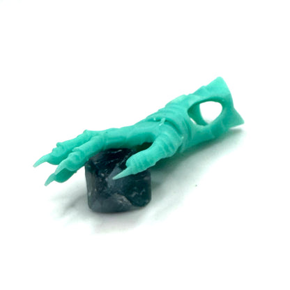 TO BE CAST -  Abaddon Smaller Pendant In sterling Silver And Fluorite And Black Onyx