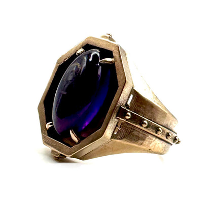 Citadel Ring With Amethyst in Bronze