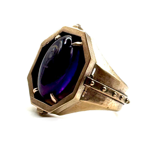 Citadel Ring With Amethyst in Bronze