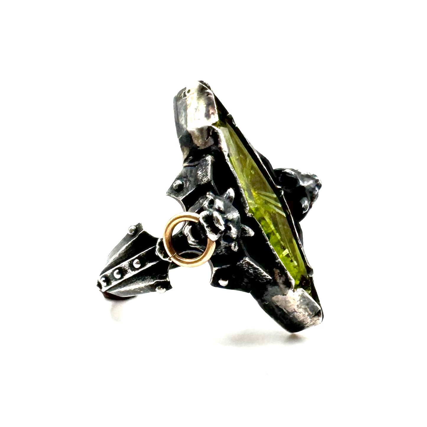 Citadel Ring With Talon Bridewell and 23k gold leaf in Sterling Silver