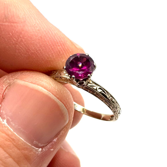 Antique 14k Gold Setting With a 1/2 Carat Pink Tourmaline Ring