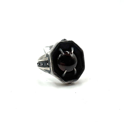Sanctum Ring With Garnet in Sterling Silver