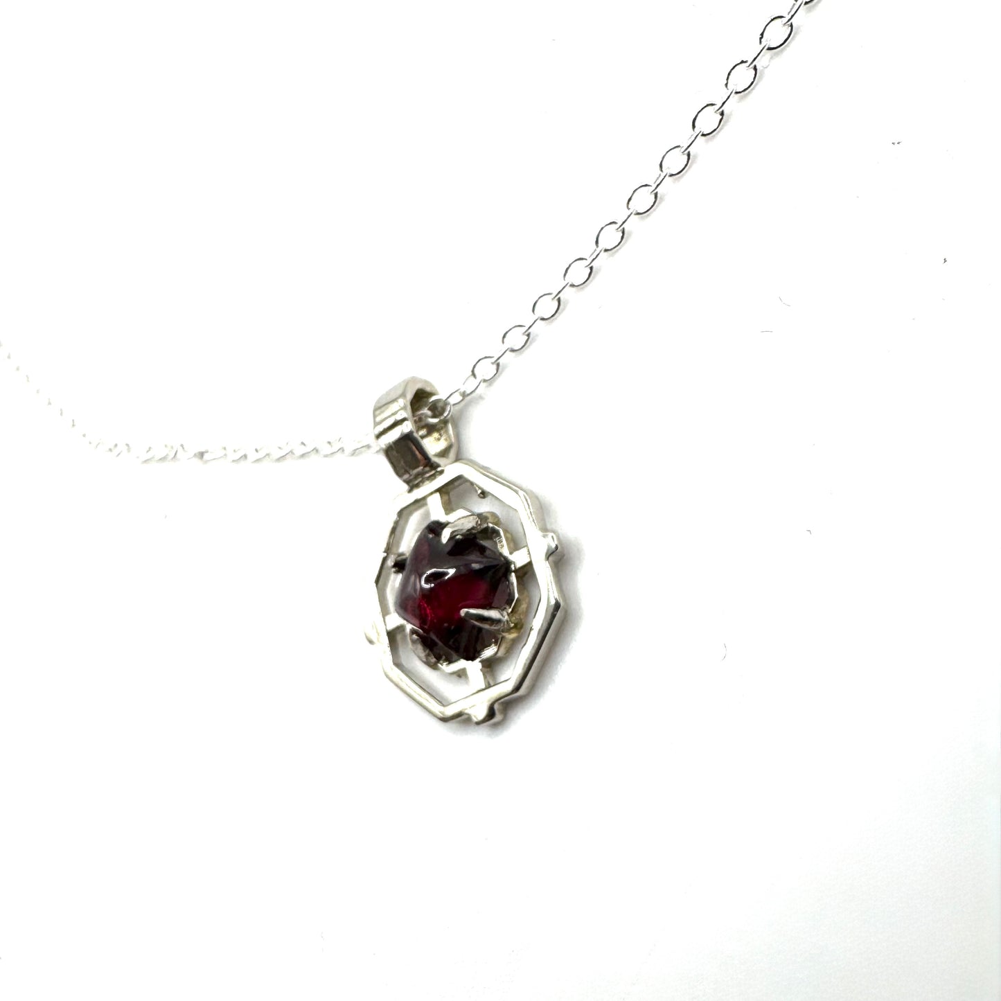 Sanctum Pendant In Garnet And White Bronze