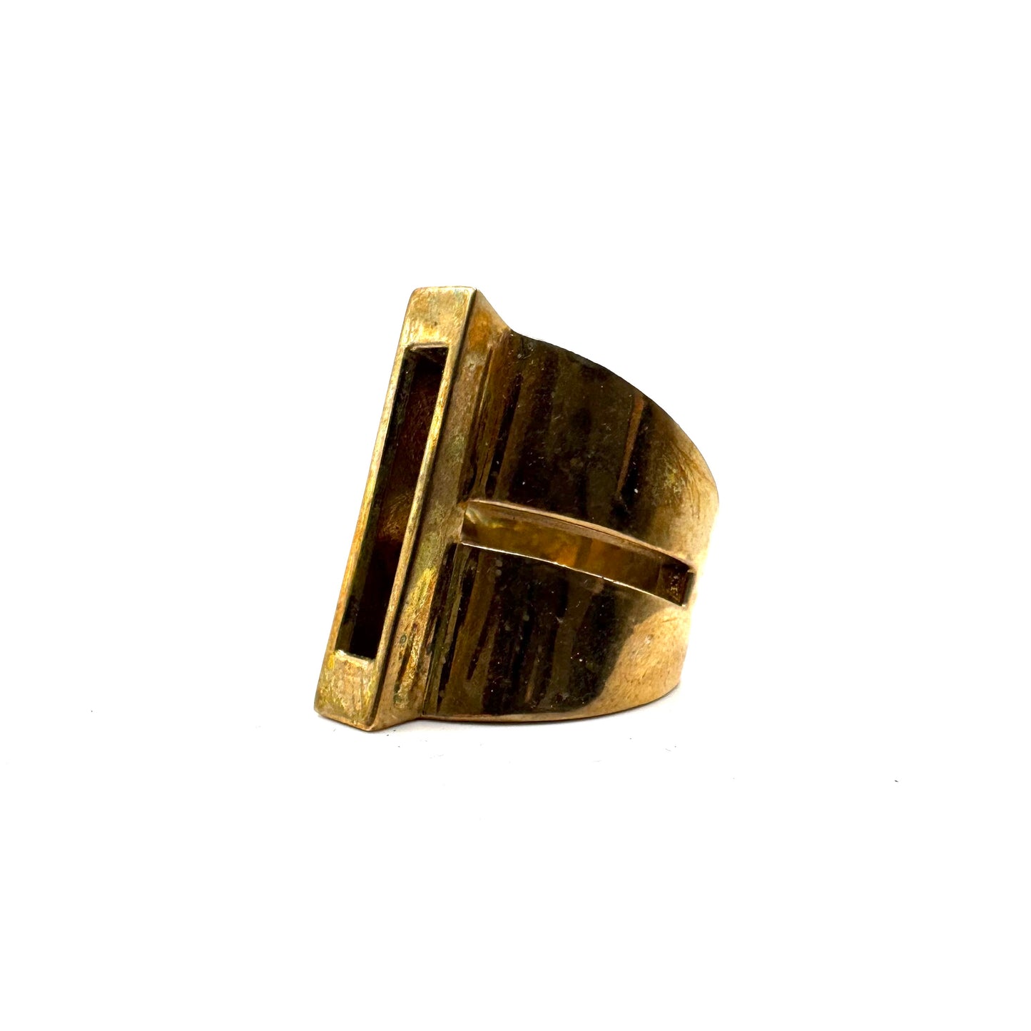 Brutalist Modern Ring in Bronze