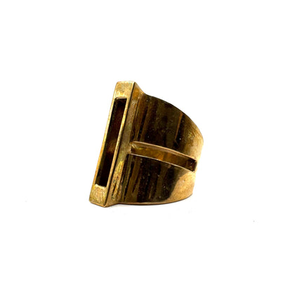 Brutalist Modern Ring in Bronze