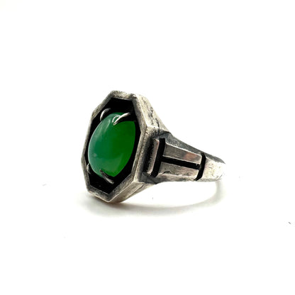 Chrysoprase Sanctum Ring in Sterling Silver