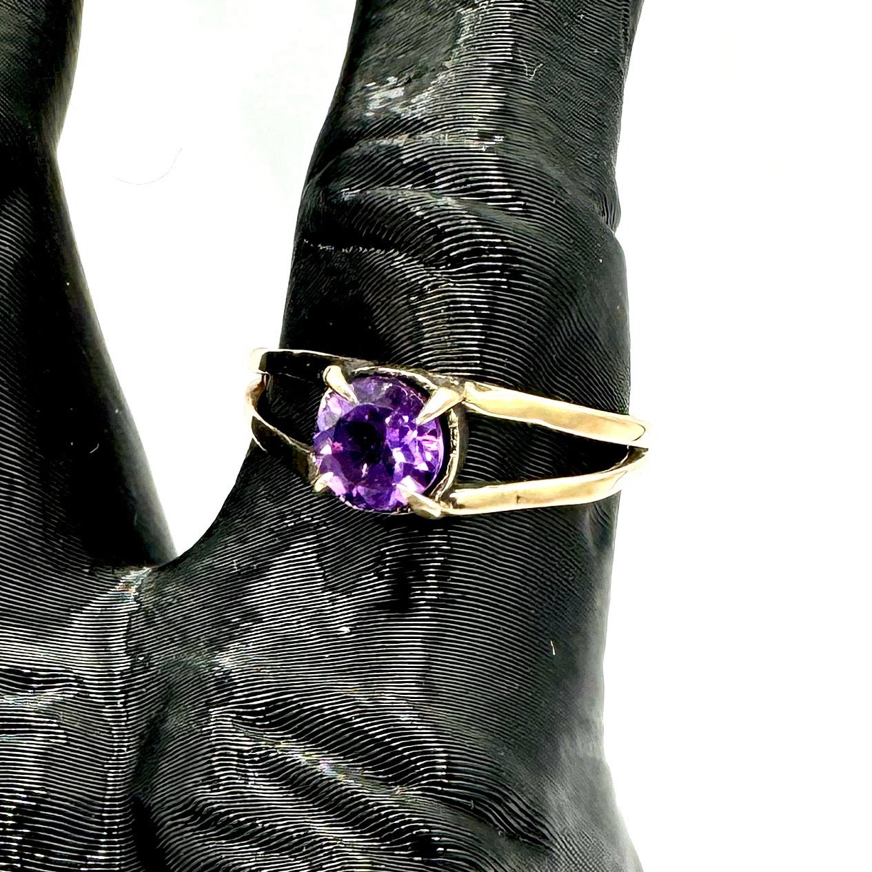 Amethyst Bronze Split Band Ring