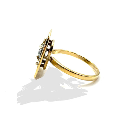 CZ Brutalist Modern Ring in Bronze