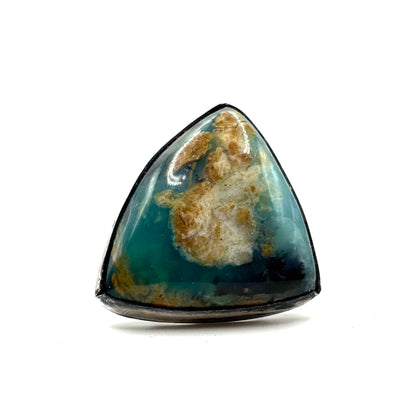 Ring of the Mage Set with Blue Peruvian Opal in Sterling Silver Ring