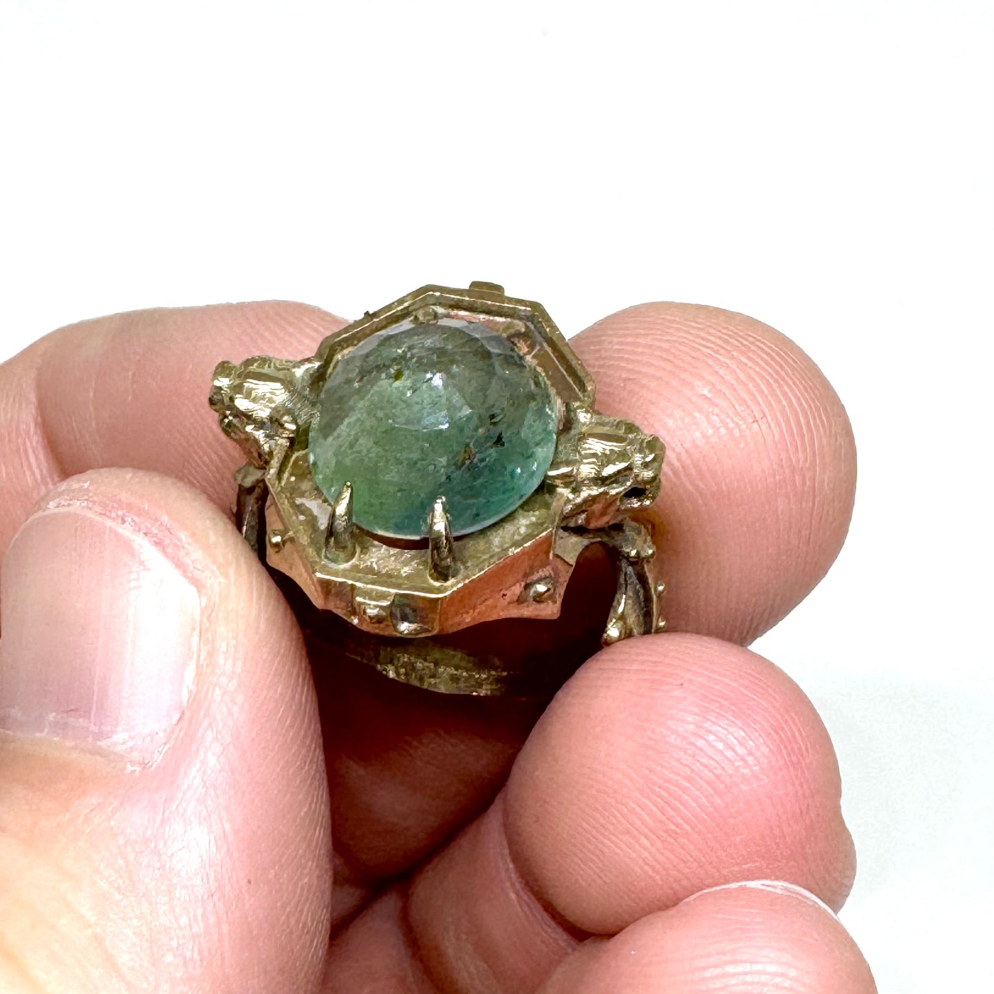Citadel Ring with Aquamarine in Bronze