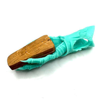 TO BE CAST -  Abaddon Pendant In sterling Silver and Mammoth Ivory and Green Onyx