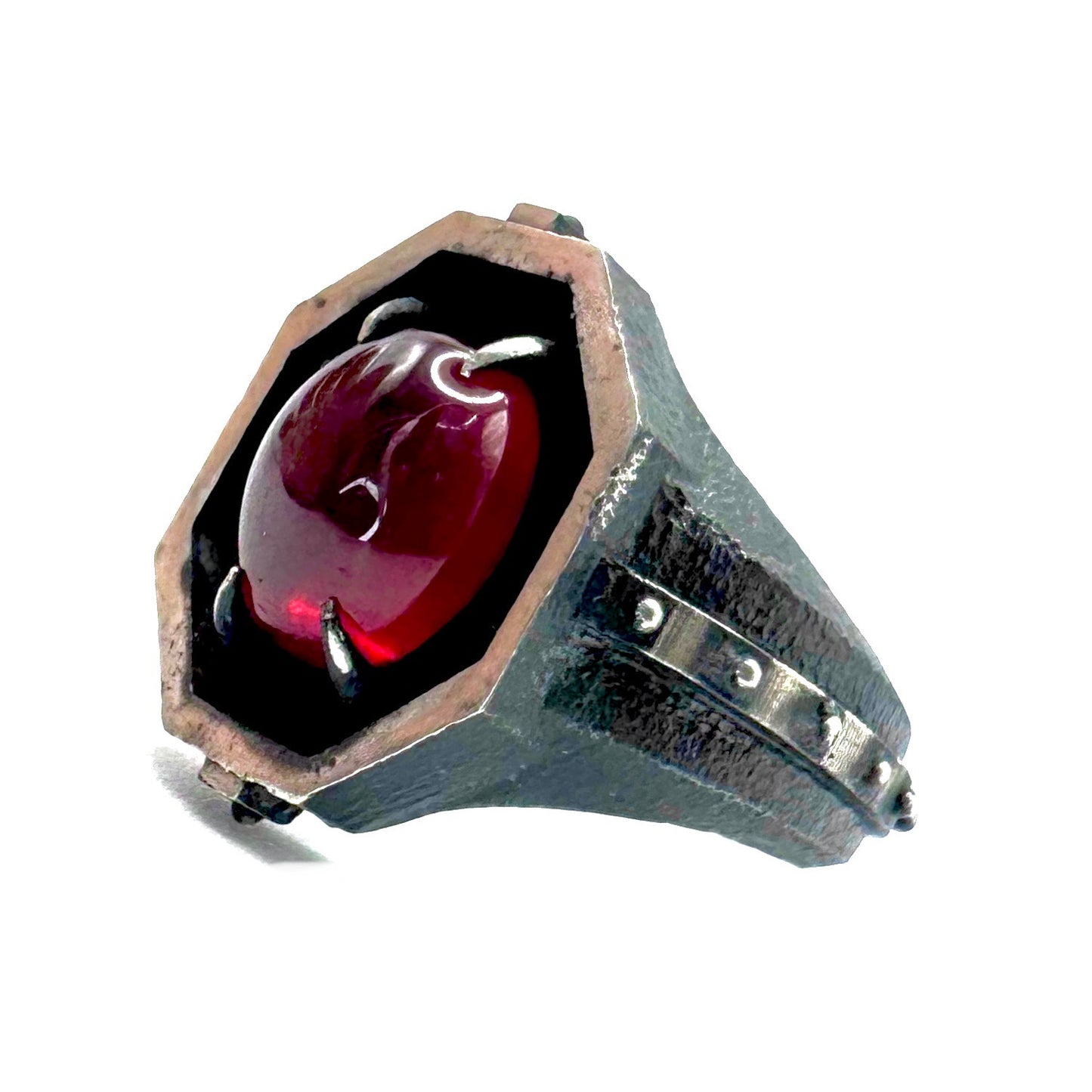 Citadel Ring With Ruby in Sterling Silver