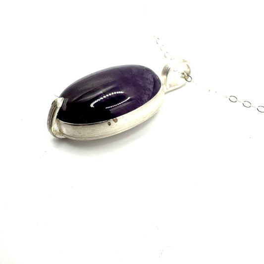 Amulet of Veiled Divinity in Sterling and Amethyst
