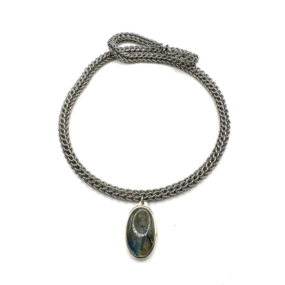Labradorite Ancient Kings’ Necklace Sterling Silver and Stainless Steel