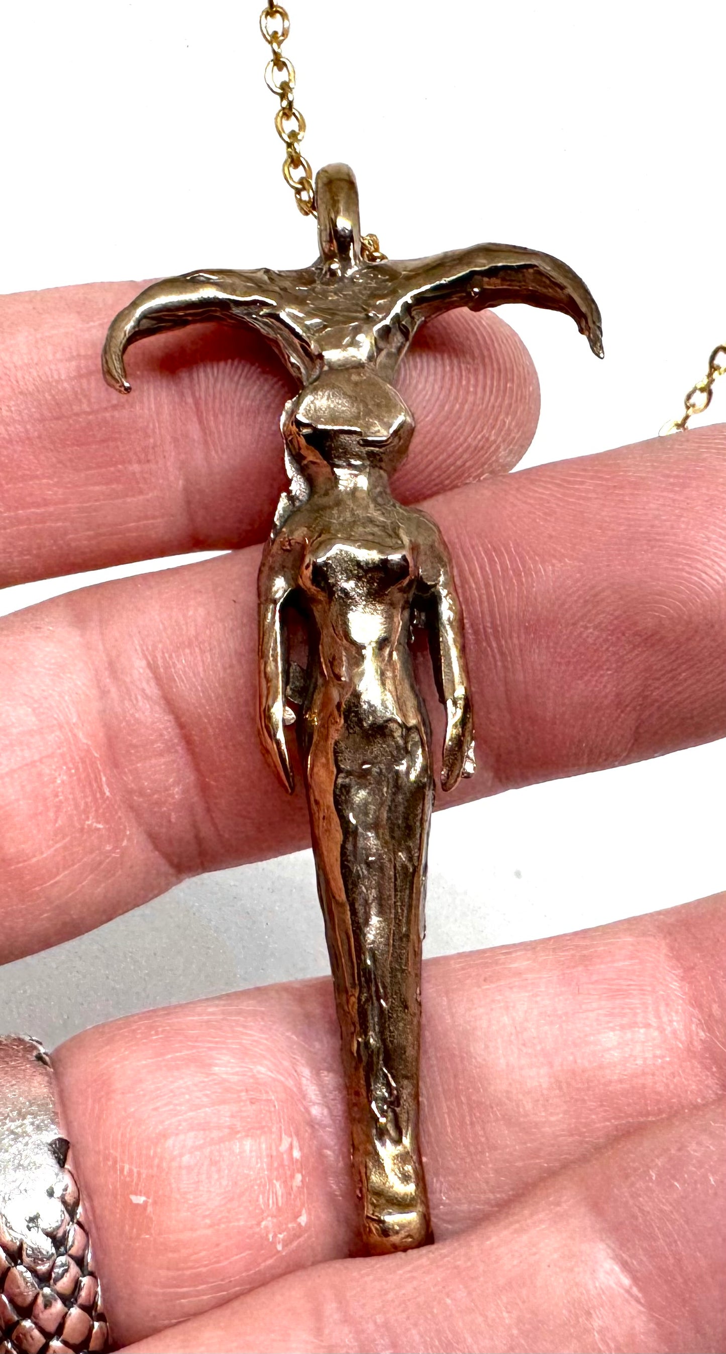 Lilith Witch Goddess Necklace Large sis in Bronze