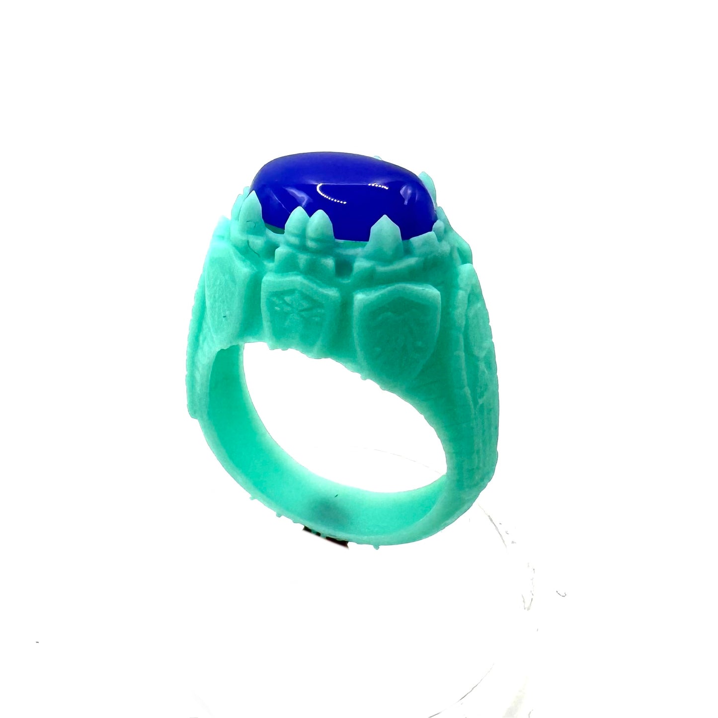 TO BE CAST - Gothic Fantasy Ring With Blue Onyx In sterling Silver
