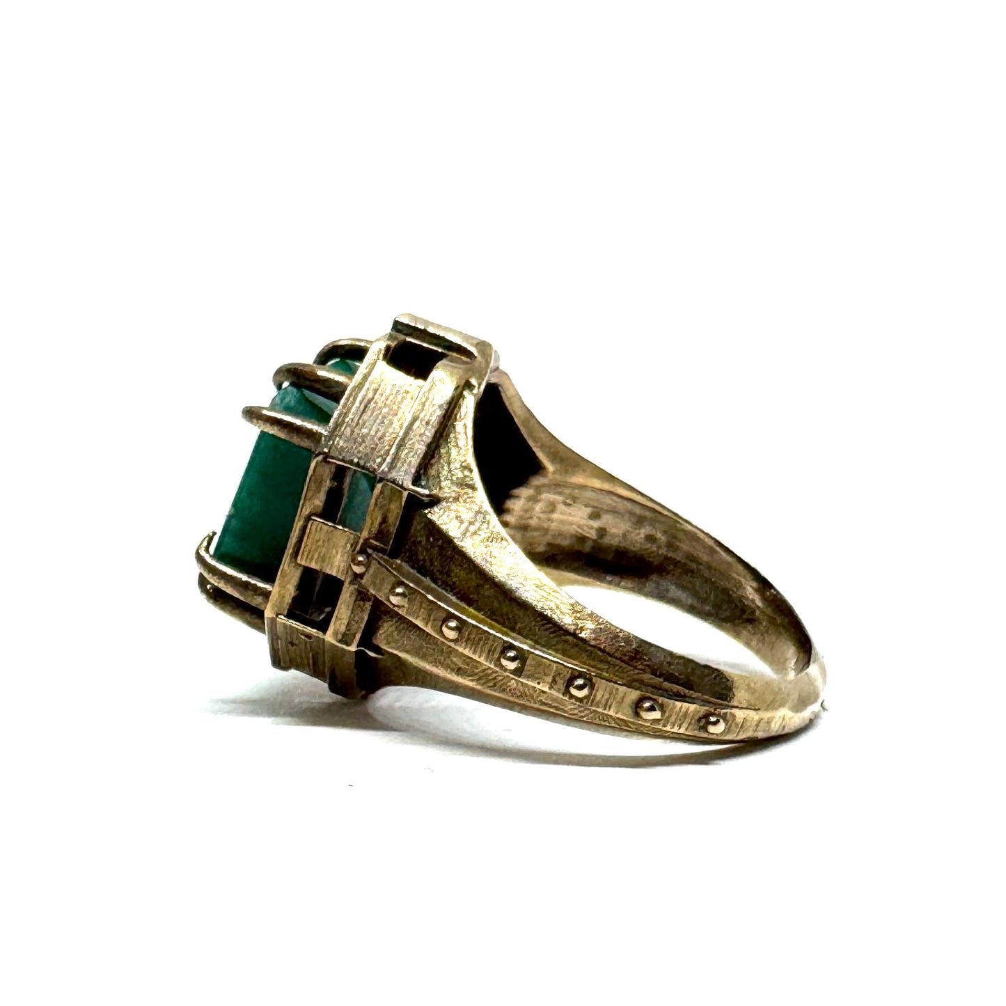 Citadel Ring with Emerald in Bronze
