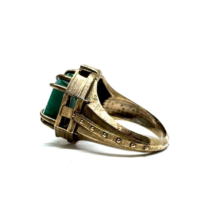 Citadel Ring with Emerald in Bronze