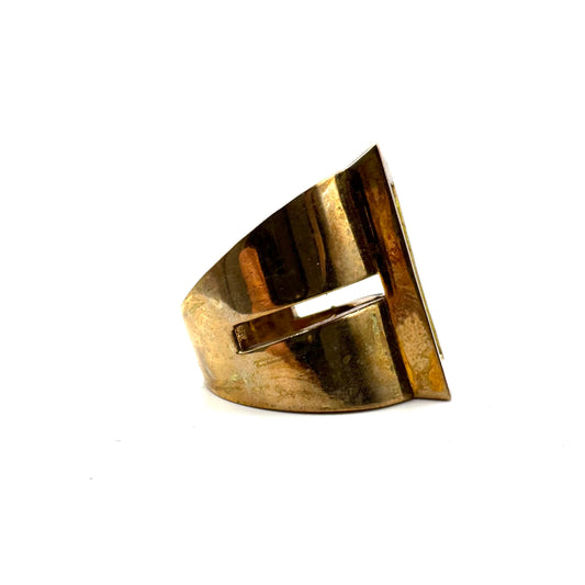 Brutalist Modern Ring in Bronze