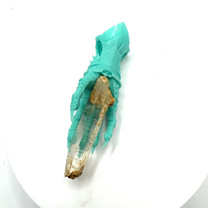 TO BE CAST -  Abaddon Pendant In sterling Silver And Lemurian Quartz And Green Onyx