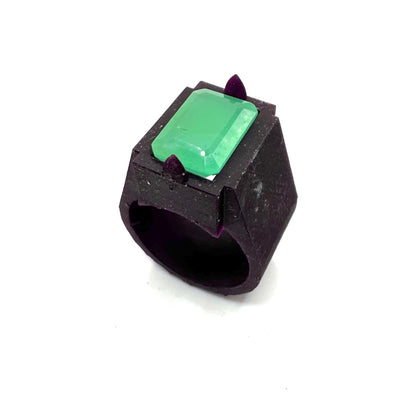 TO BE CAST - Monolith Ring With Chrysoprase In sterling Silver