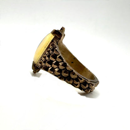 Serpent’s Claw Ring with Welo Opal in Bronze