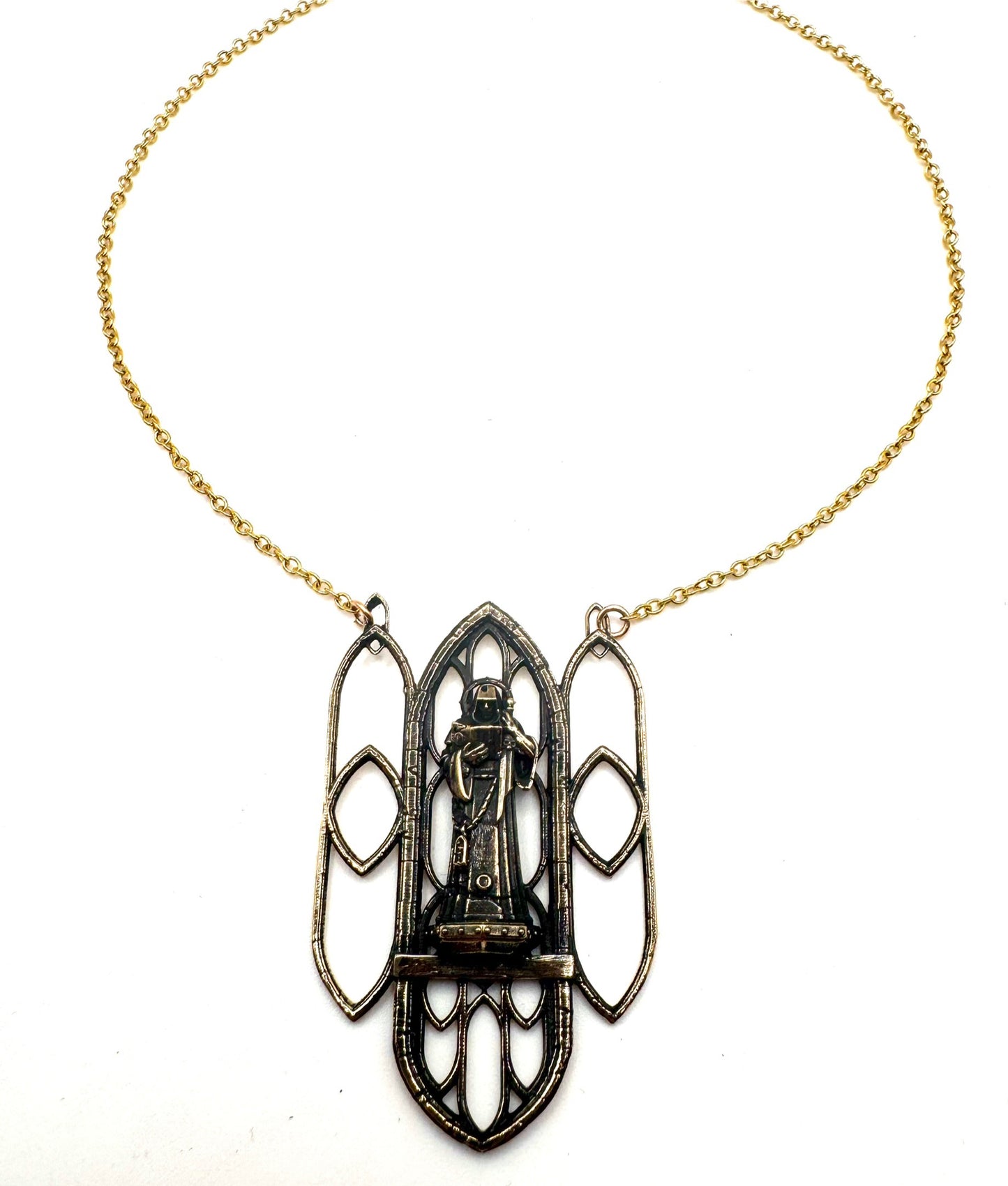 Necromancer Cathedral Necklace In Bronze