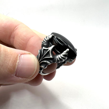 PREORDER - Abaddon Ring With Black Onyx In Sterling SIlver
