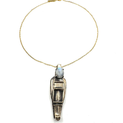 Ushabti Bronze Moonstone Talisman