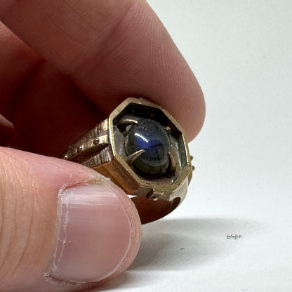 Citadel Ring With Labradorite in Bronze