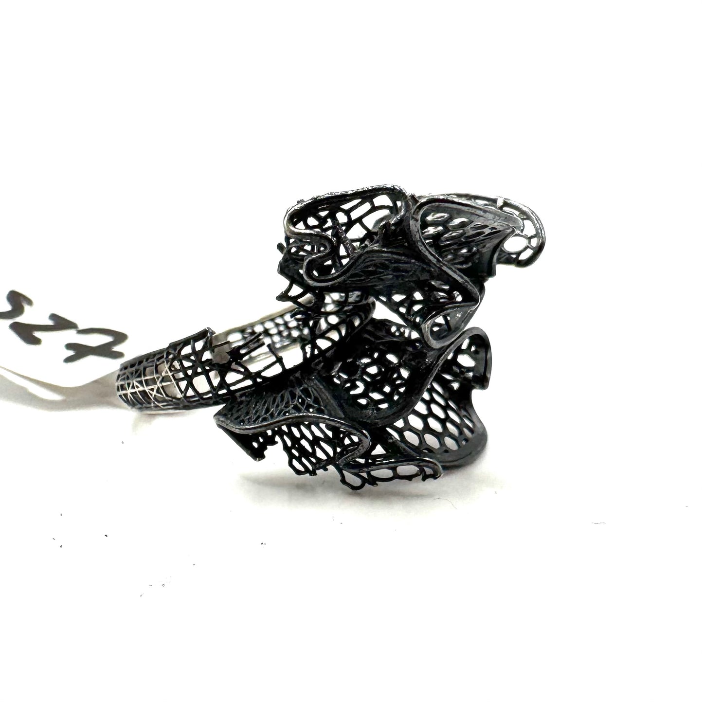 Geometric Abstract Ring In Sterling Silver