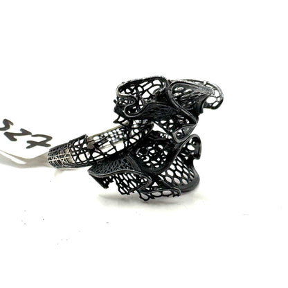 Geometric Abstract Ring In Sterling Silver