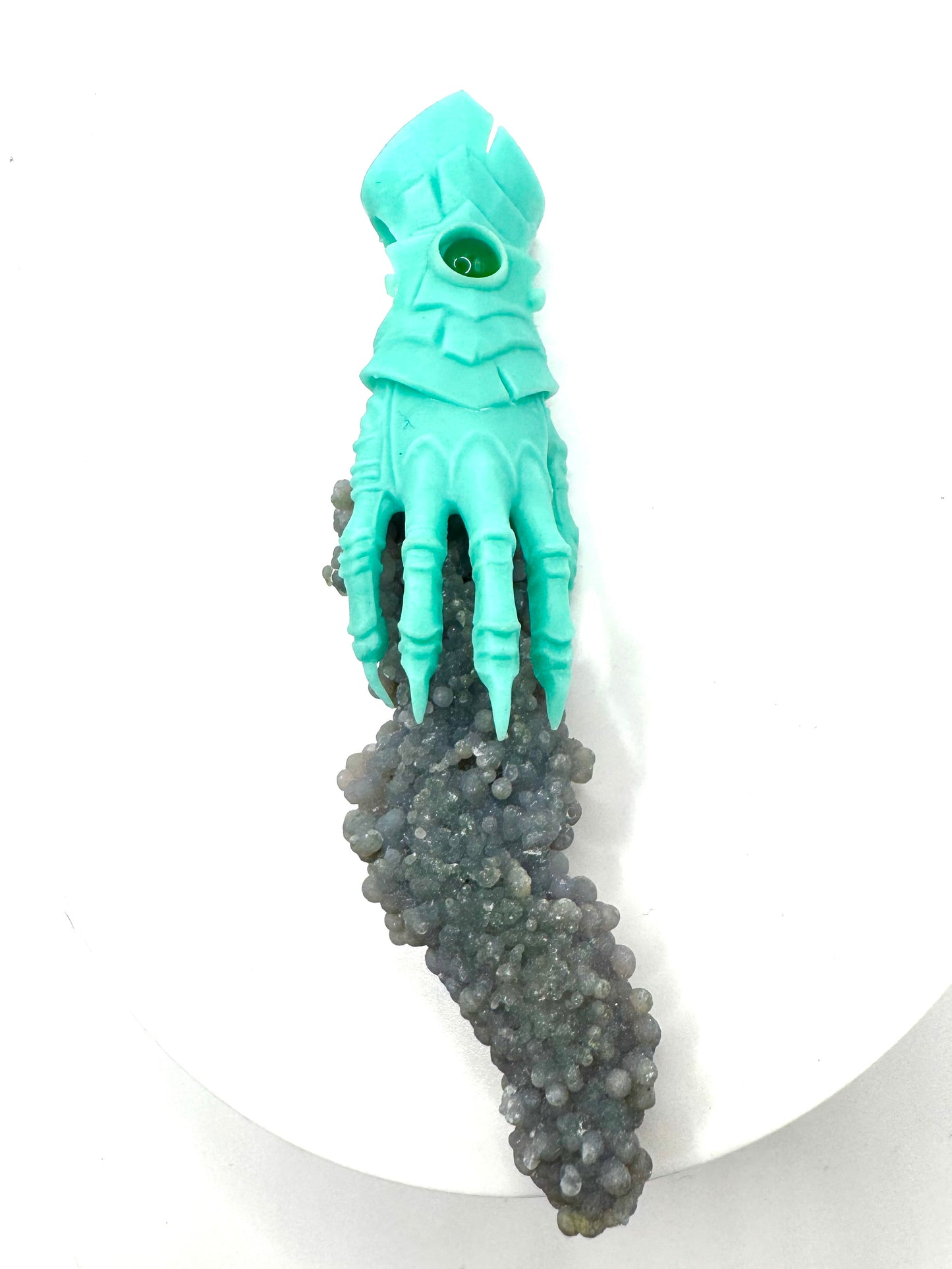 TO BE CAST -  Abaddon Pendant In sterling Silver And Grape Agate And Green Onyx