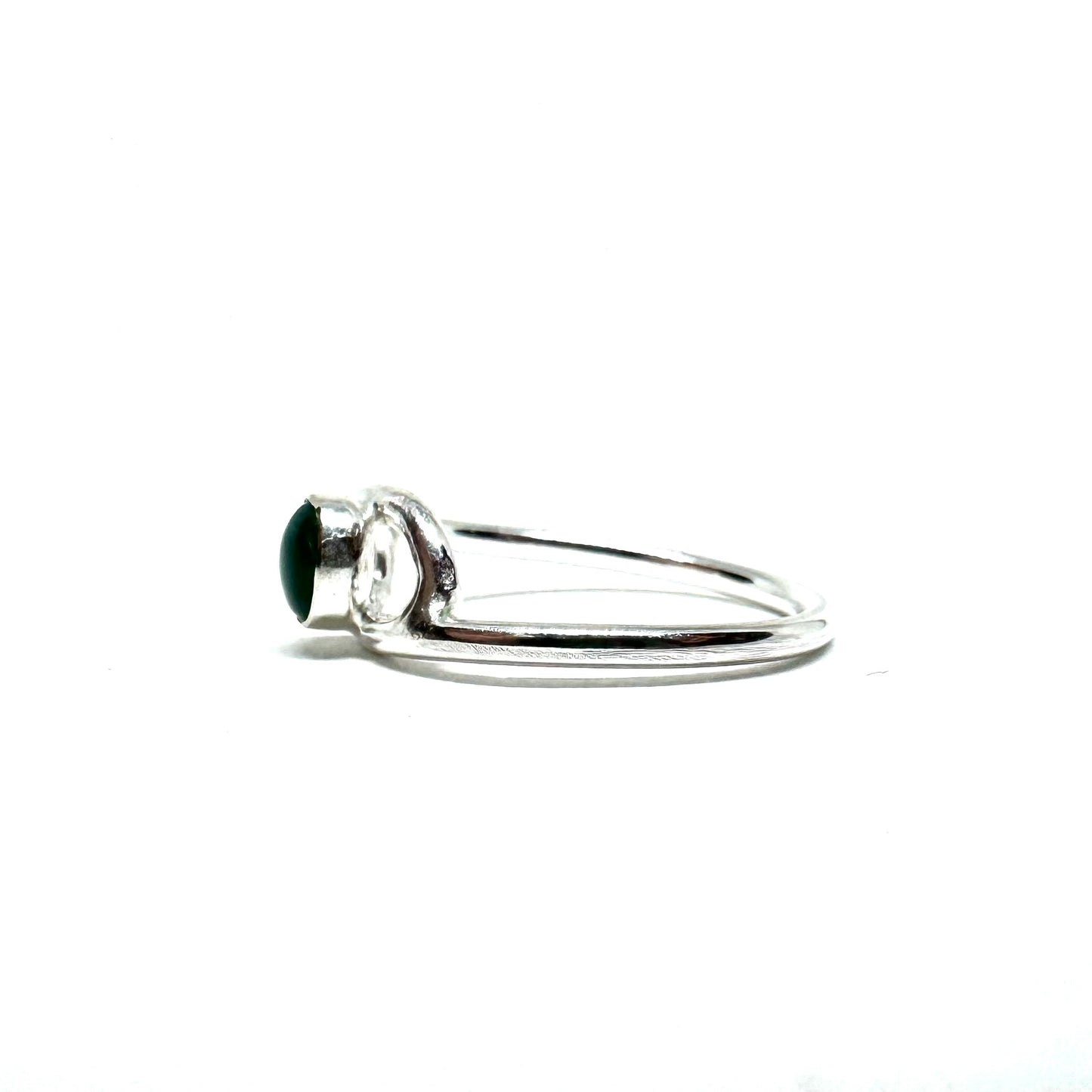 Eye of Ra Stacker in Sterling Silver with green onyx