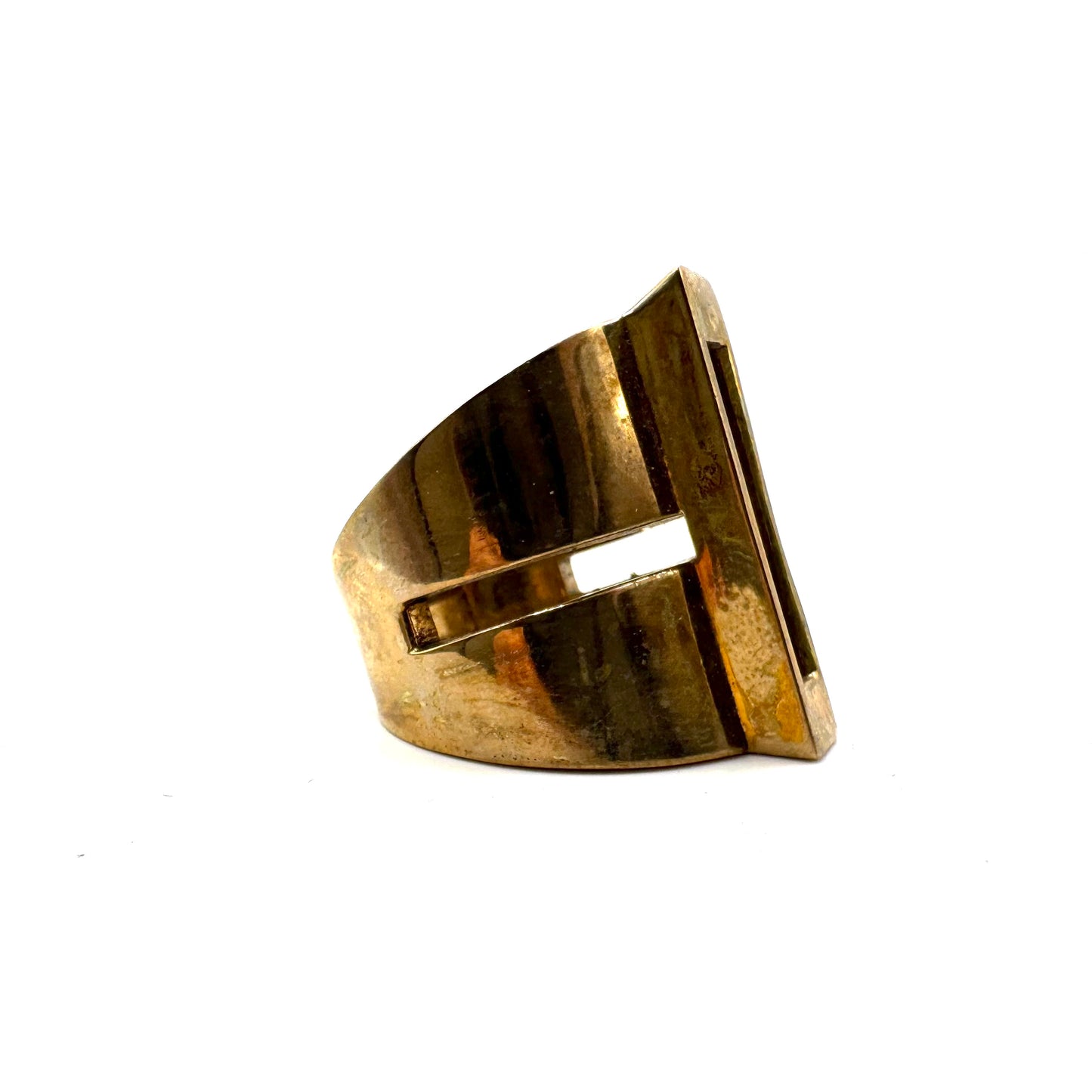 Brutalist Modern Ring in Bronze