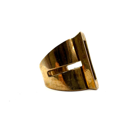 Brutalist Modern Ring in Bronze