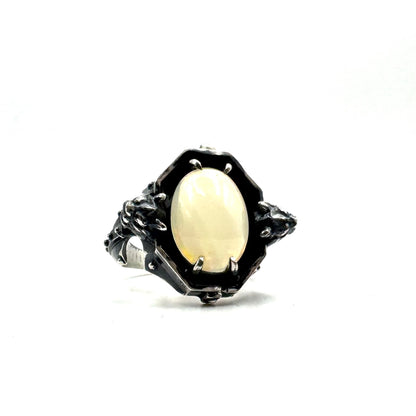 Opal Gargoyle Sanctum Ring In sterling silver