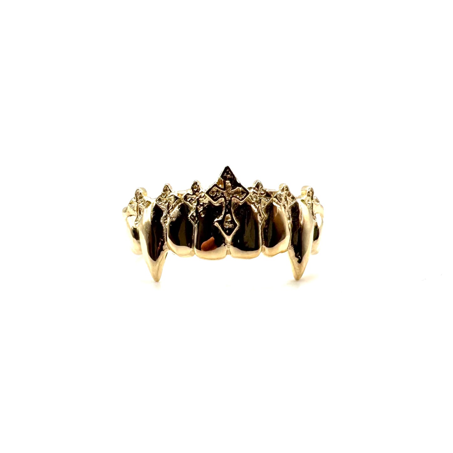 Vampire Fang Ring in 14k Gold
