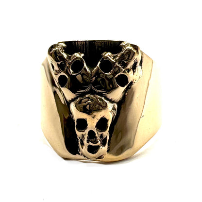 The Fates Skull Ring in Bronze