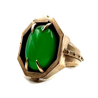 Citadel Ring With Green Onyx in Bronze