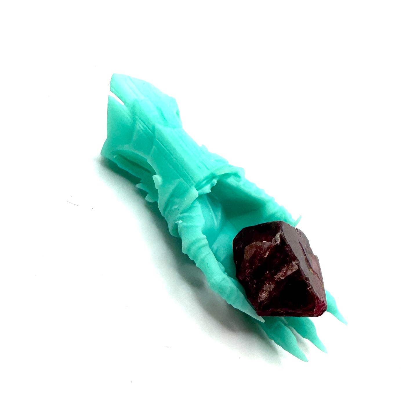 TO BE CAST -  Abaddon Smaller Pendant In sterling Silver And Red Spinel And Black Onyx