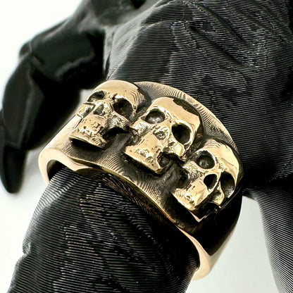 No Evil Skull Ring in Bronze