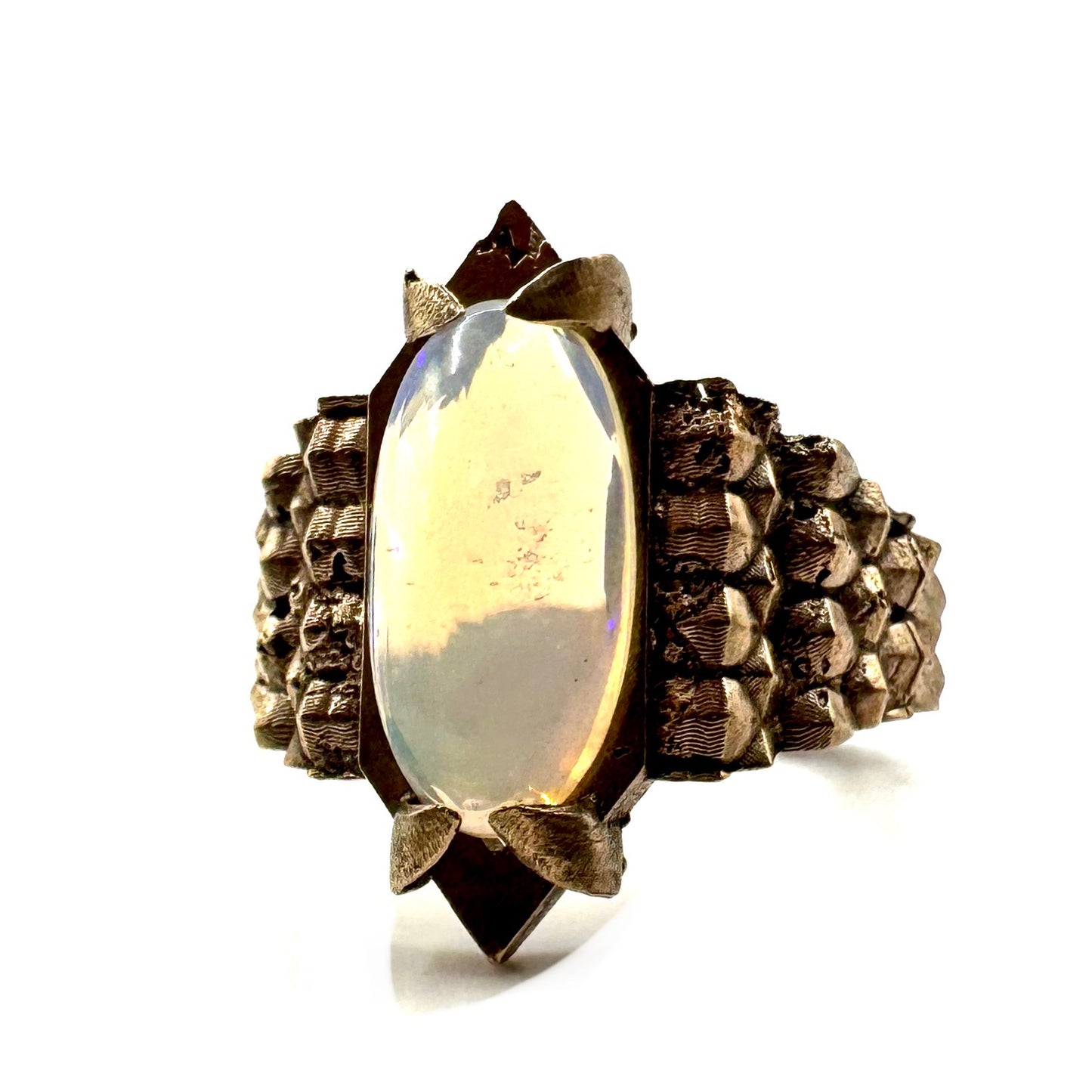 Serpent’s Claw Ring with Welo Opal in Bronze