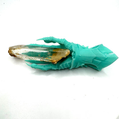 TO BE CAST -  Abaddon Pendant In sterling Silver And Lemurian Quartz And Green Onyx